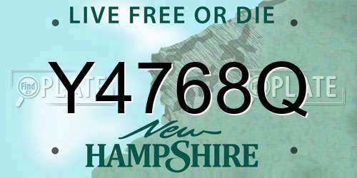 Y4768Q New Hampshire License Plate