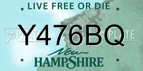 Y476BQ New Hampshire License Plate