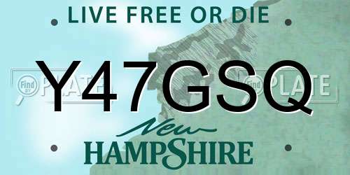 Y47GSQ New Hampshire License Plate