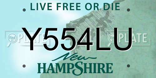 Y554LU New Hampshire License Plate