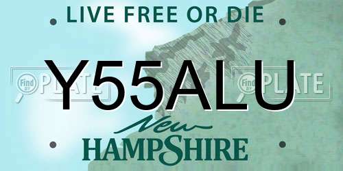 Y55ALU New Hampshire License Plate