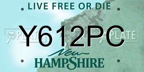Y612PC New Hampshire License Plate