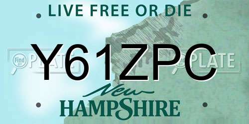 Y61ZPC New Hampshire License Plate