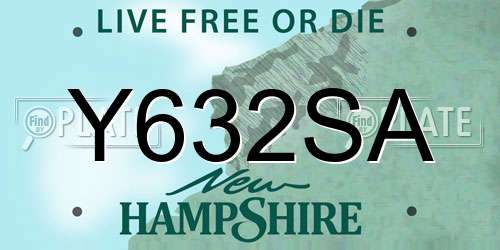Y632SA New Hampshire License Plate