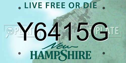 Y6415G New Hampshire License Plate