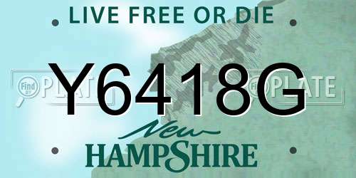 Y6418G New Hampshire License Plate