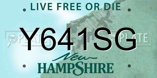 Y641SG New Hampshire License Plate