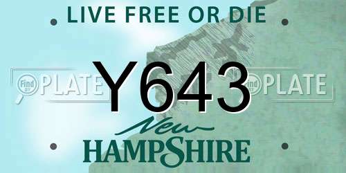 Y643 New Hampshire License Plate