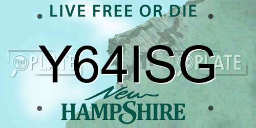 Y64ISG New Hampshire License Plate