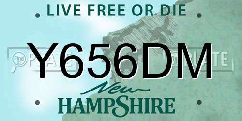 Y656DM New Hampshire License Plate