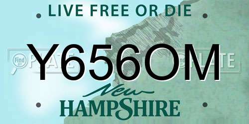 Y656OM New Hampshire License Plate