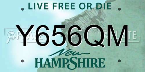 Y656QM New Hampshire License Plate