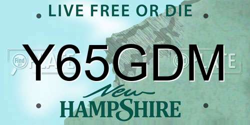 Y65GDM New Hampshire License Plate