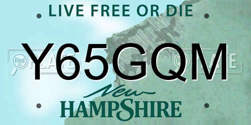 Y65GQM New Hampshire License Plate