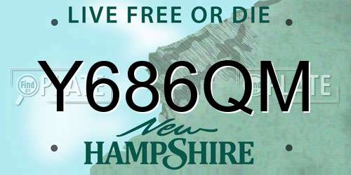 Y686QM New Hampshire License Plate
