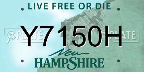 Y7150H New Hampshire License Plate