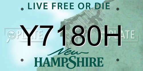 Y7180H New Hampshire License Plate
