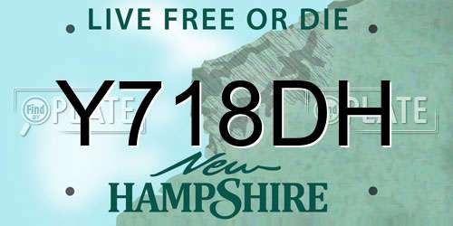 Y718DH New Hampshire License Plate