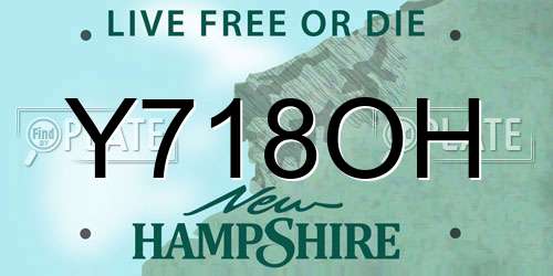 Y718OH New Hampshire License Plate