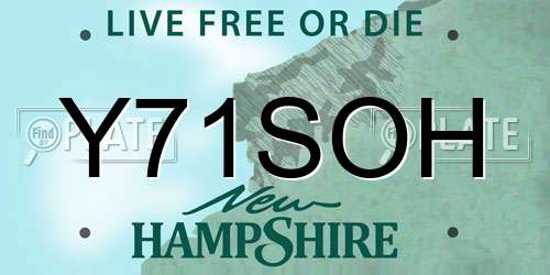 Y71SOH New Hampshire License Plate