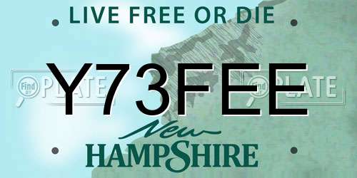 Y73FEE New Hampshire License Plate