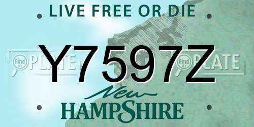 Y7597Z New Hampshire License Plate