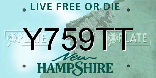 Y759TT New Hampshire License Plate