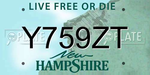 Y759ZT New Hampshire License Plate