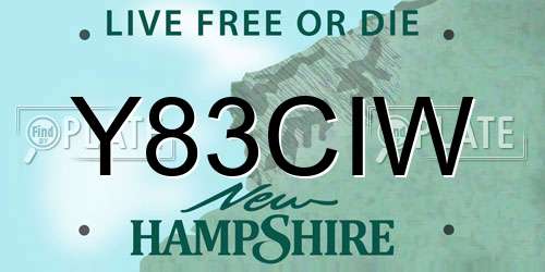 Y83CIW New Hampshire License Plate