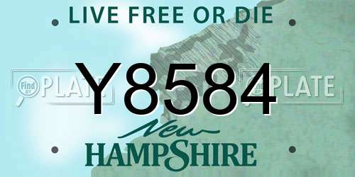 Y8584 New Hampshire License Plate