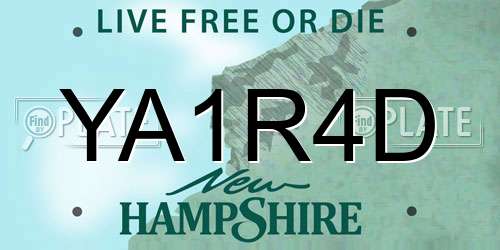 YA1R4D New Hampshire License Plate