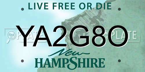 YA2G8O New Hampshire License Plate