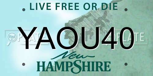 YAOU40 New Hampshire License Plate