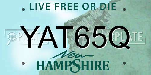YAT65Q New Hampshire License Plate