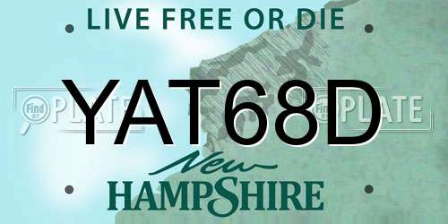 YAT68D New Hampshire License Plate