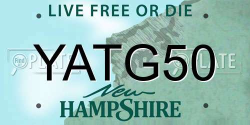 YATG50 New Hampshire License Plate