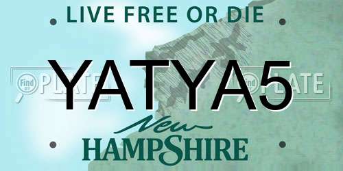 YATYA5 New Hampshire License Plate
