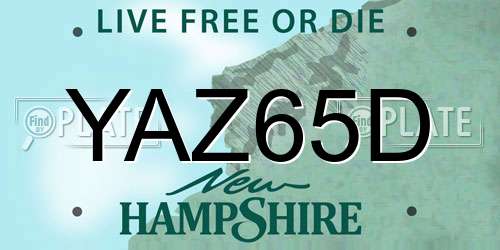 YAZ65D New Hampshire License Plate