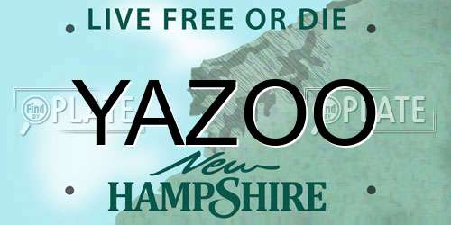 YAZOO New Hampshire License Plate