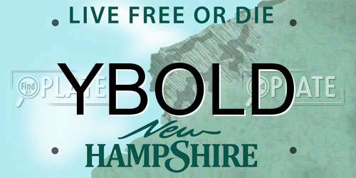 YBOLD New Hampshire License Plate