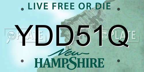 YDD51Q New Hampshire License Plate
