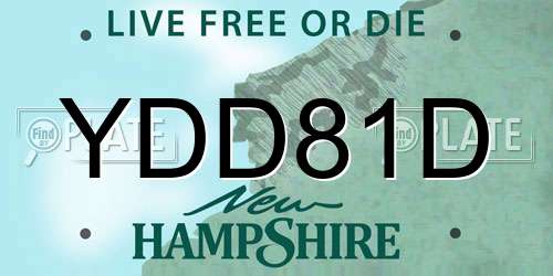 YDD81D New Hampshire License Plate