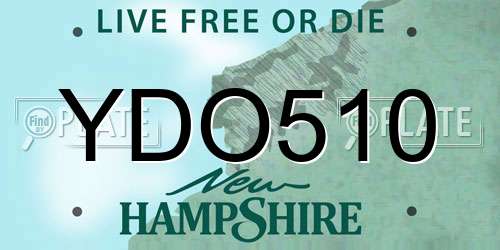 YDO510 New Hampshire License Plate
