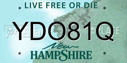 YDO81Q New Hampshire License Plate