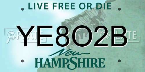 YE8O2B New Hampshire License Plate