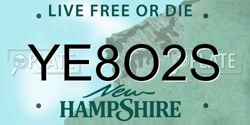 YE8O2S New Hampshire License Plate
