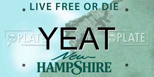 YEAT New Hampshire License Plate