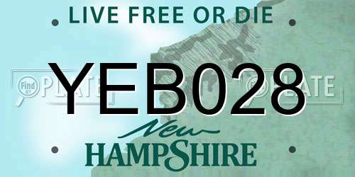 YEB028 New Hampshire License Plate