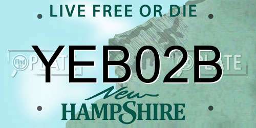 YEB02B New Hampshire License Plate