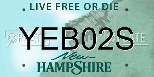 YEB02S New Hampshire License Plate